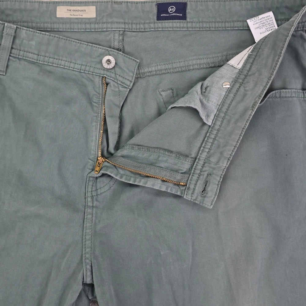 AG Adriano Goldschmied The Graduate Tailored Leg Pants Mens 42x32 Sage Green USA - Picture 4 of 9